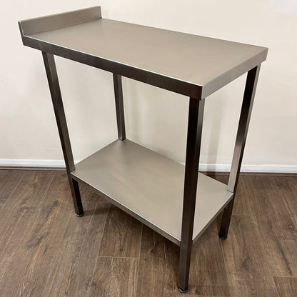 Commercial stainless steel kitchen table with upstand and undershelf | Trivent Ltd UK